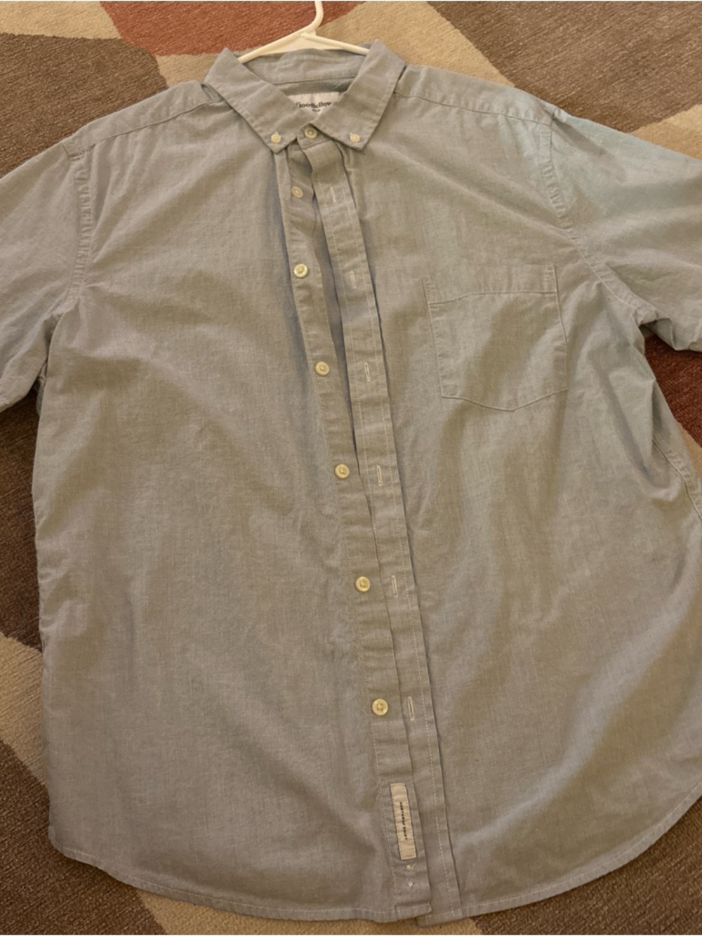 Goodfellow & Co Light Gray Short-Sleeve Button-Down Shirt